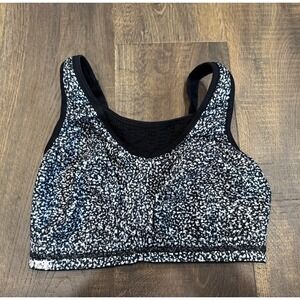 Glamorise Elite‎ Performance Sports Bra High Impact Padded Black White 34G